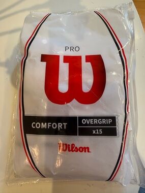 Wilson Pro Comfort Overgrip Pack – White with Red Logo